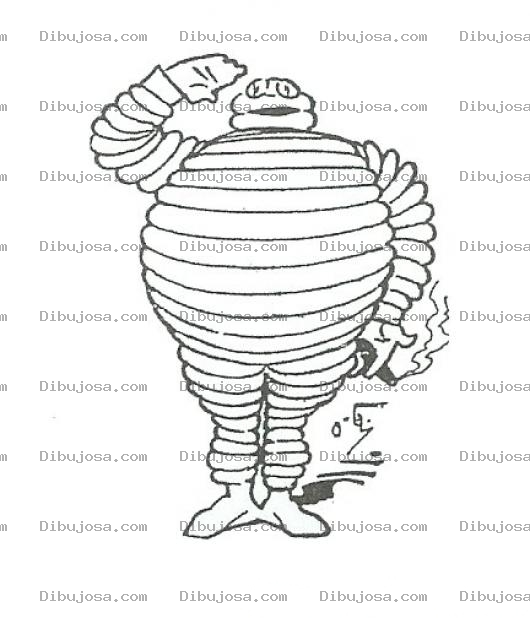 Dibujo para colorear Dibujo De Michelin Firmes Haciendo El Saludo Militar Para Pintar Y Colorear
