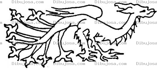 Dibujo para colorear Dibujo De Dragon De 10 Patas Para Pintar Y Colorear