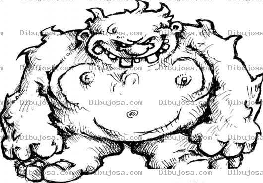 Dibujo para colorear Moustruo Feo Dibujo De Monstruo Feo Para Pintar Y Coloera