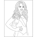 Dibujo para colorear Selenagomez.com Dibujo De Selena Gomez Para Pintar Y Colorear A Selena Gomes La Novia De Justing Biber