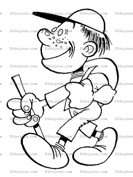 Dibujo para colorear Dibujo De Nino Camino A La Escuela Con Su Mochila Para Pintar Y Colorear Chico Estudiante Con Bolson Hacia El Colegio