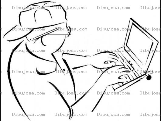Dibujo para colorear Reparacion De Laptops Dibujo Para Pintar Y Colorear A Un Tecnico Reparador De Computadoras Portatiles Para Pintar Y Colorear