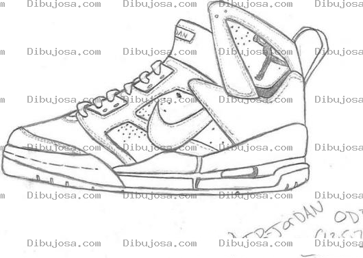 Dibujo para colorear Tennis Air Jordan Nike Para Pintar Y Colorear Dibujo D Eun Tenis Jordan