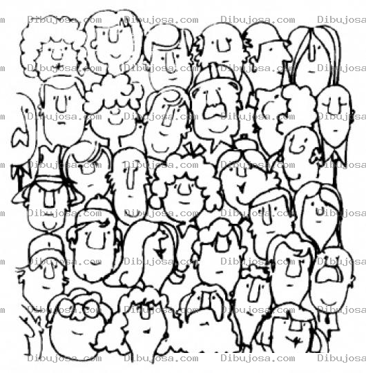 Dibujo para colorear Caras Del Publico Dibujo De Caras De Mucha Gente Para Pintar Y Colorear Muchisimas Caras