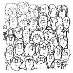 Dibujo para colorear Caras Del Publico Dibujo De Caras De Mucha Gente Para Pintar Y Colorear Muchisimas Caras