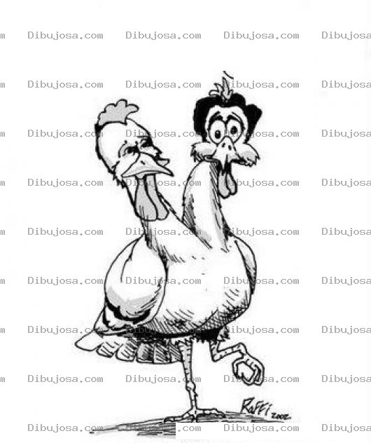 Dibujo para colorear Gallina De Dos Cabezas Para Pintar Y Colorear Gallina De 2 Cabezas
