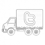 Dibujo para colorear Camion De Twitter Para Pintar Y Colorear El Carro De Twitter El Twitterauto O Twittermobil