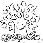 Dibujo para colorear Arbol De Manzanas Para Pintar Y Colorear