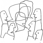 Dibujo para colorear Gente Hablando Al Mismo Tiempo Para Pintar Y Colorear Muchas Personas Platicando
