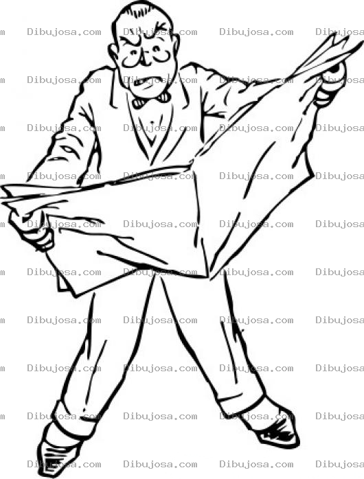 Dibujo para colorear Dibujo De Hombre Enojadao Leyendo La Prensa Para Pintar Y Colorear