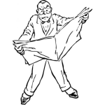 Dibujo para colorear Dibujo De Hombre Enojadao Leyendo La Prensa Para Pintar Y Colorear
