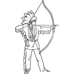 Dibujo para colorear Arco De Indio Dibujo De Indito Con Un Arco De Flechas Para Pintar Y Colorear