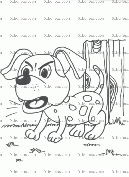 Dibujo para colorear Perro Guardian Para Pintar Y Colorear Perrito Bravo Valiente Corajudo Y Guachiman
