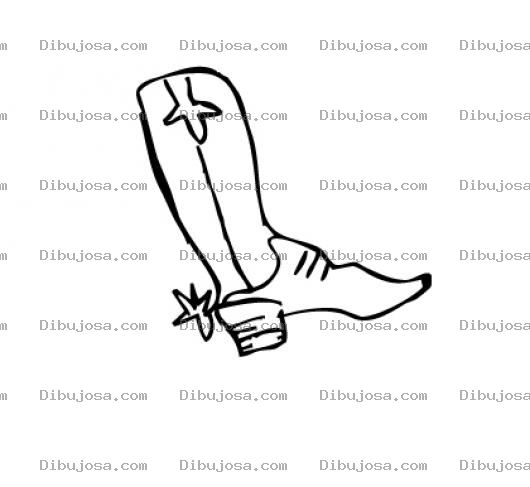 Dibujo para colorear Bota De Vaquero Para Pintar Y Colorear Bota Vaquera De Cuero Con Espuelas
