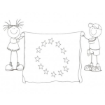 Dibujo para colorear Bandera De Union Europea Para Pintar Y Colorear Dibujo De Ninos Con La Bandera Azul Y Estrellas Doradas De La Academiaeuropea
