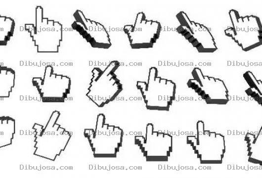 Dibujo para colorear Icono De Mano Dibujos De Manitas De Cursor Del Mouse Para Pintar Y Colorear