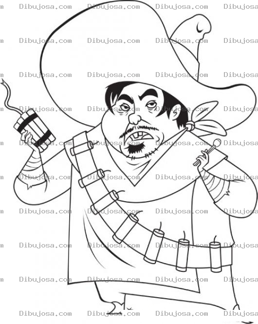 Dibujo para colorear Dinamita Mexicana Dibujo De Mexicano Con Dinamita Y Explosivos Para Pintar Y Colorear