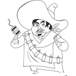 Dibujo para colorear Dinamita Mexicana Dibujo De Mexicano Con Dinamita Y Explosivos Para Pintar Y Colorear