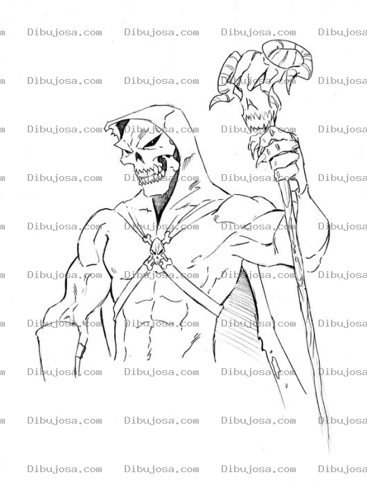 Dibujo para colorear Dibujo De Skeletor De Los Amos Del Universo Para Pintar Y Colorear A Eskeletor Esqueletor Enemigo De Heman De Los Master Of The Universe He-man