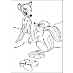 Dibujo para colorear Bambi y el zorrillo