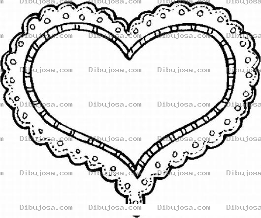 Dibujo para colorear Dibujo De Corazon Con Orilla De Encaje Para Pintar Y Colorear
