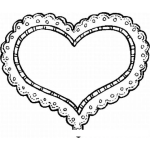 Dibujo para colorear Dibujo De Corazon Con Orilla De Encaje Para Pintar Y Colorear