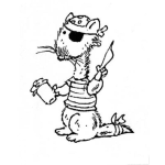 Dibujo para colorear Dibujo De Rata Pirata Para Pintar Y Colorear