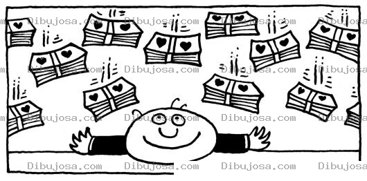 Dibujo para colorear Billetes De Amor Caidos Del Cielo Para Pintar Y Colorear