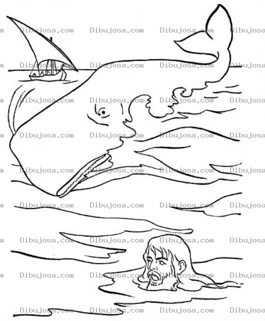 Dibujo para colorear Dibujo De La Ballena Que Se Trago A Jonas Para Pintar Y Colorear A Jonnas Y El Gran Pes