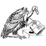 Dibujo para colorear Dibujo De Un Buitre Firmando Un Libro Prara Pintar Y Colorear