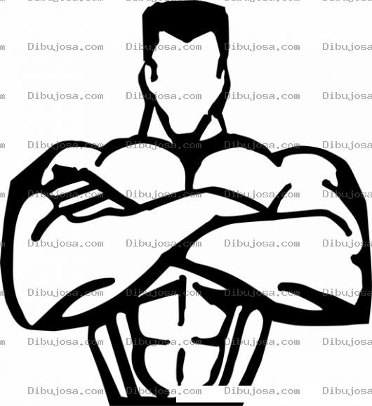 Dibujo para colorear Logo Para Un Gimnasio De Figura De Hombre Musculoso Para Pintar Y Colorear