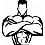 Dibujo para colorear Logo Para Un Gimnasio De Figura De Hombre Musculoso Para Pintar Y Colorear