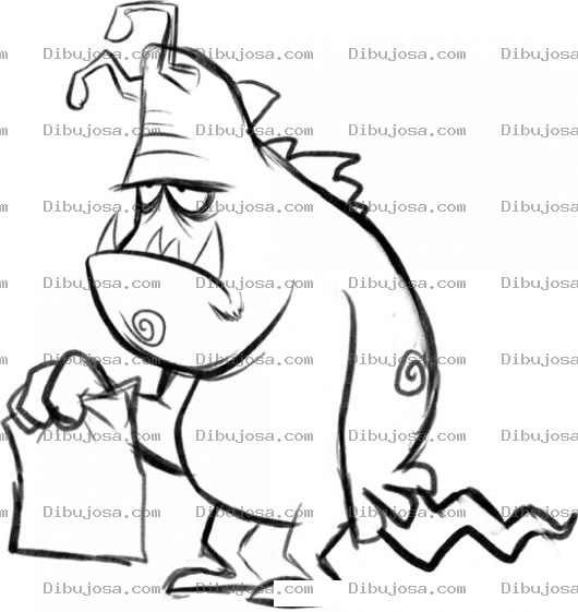 Dibujo para colorear Dibujo De Moustruo Reprobado Para Pintar Y Colorear
