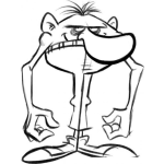 Dibujo para colorear Dibujo De Hombre Sin Cuerpo Con El Pantalon Hasta El Cuello Para Pintar Y Colorear