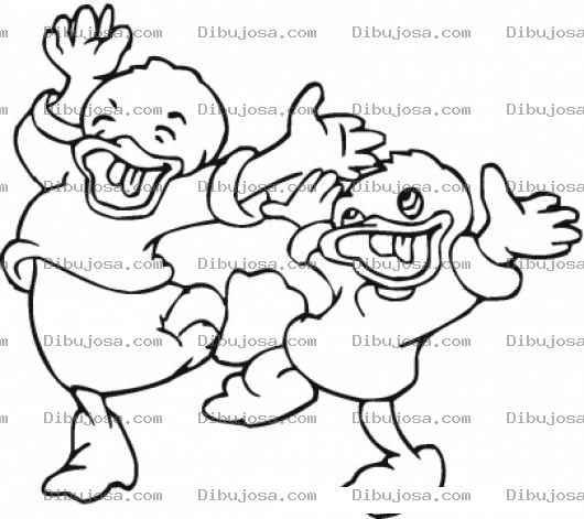 Dibujo para colorear Dibujo De Patitos Bailando Para Pintar Y Colorear