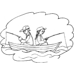 Dibujo para colorear Dibujo De Una Pareja Pescando En Una Lancha Para Pintar Y Colorear