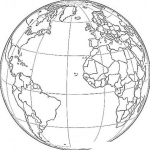 Dibujo para colorear Dibujo Del Mundo Mostrando America Europa Y Africa Para Pintar Y Colorear A Zenegal En Medio
