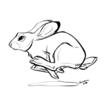 Dibujo para colorear Echohuevo Dibujo De Conejo Echo Pistola Corriendo A Toda Velocidad Para Pintar Y Colorear