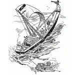 Dibujo para colorear Dibujo De Barco Pirata Remolcado Para Pintar Y Colorear Barquito Remolcador