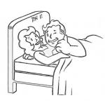 Dibujo para colorear Dibujo De Esposos En Luna De Miel Para Pintar Y Colorear