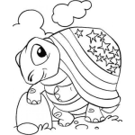 Dibujo para colorear Dibujo De La Tortuga America Para Pintar Y Colorear Tortuguita Con Caparazon De Estrellas