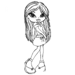 Dibujo para colorear Senorita Bratz Para Pintar Y Colorear