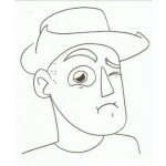 Dibujo para colorear Dibujo De Vaquero Apachando Un Ojo Para Pintar Y Colorear