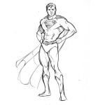 Dibujo para colorear Dibujo De Superman Parado Para Pintar Y Colorear
