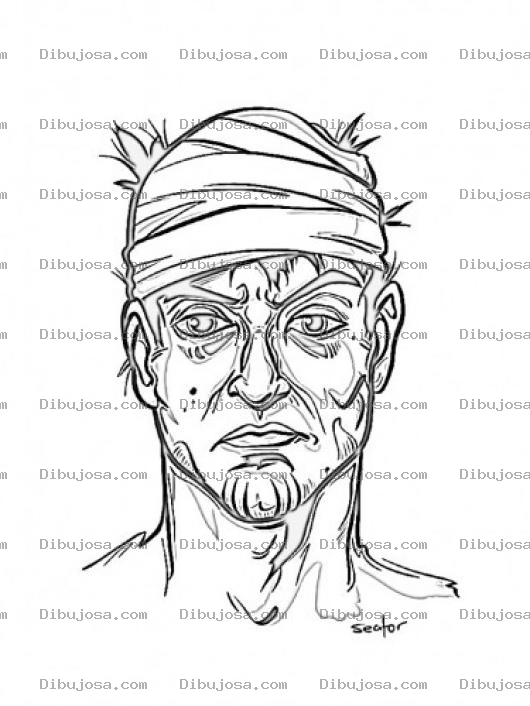 Dibujo para colorear Dibujo De Enfermo Vendado De La Cabeza Para Pintar Y Colorear