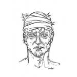 Dibujo para colorear Dibujo De Enfermo Vendado De La Cabeza Para Pintar Y Colorear