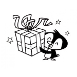 Dibujo para colorear Dibujo De Pinguinito Con Regalo Para Pintar Y Colorear