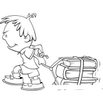 Dibujo para colorear Libros Pesados Dibujo De Nino Arrastrando Sus Libros Pesadisimos Para Pintar Y Colorear