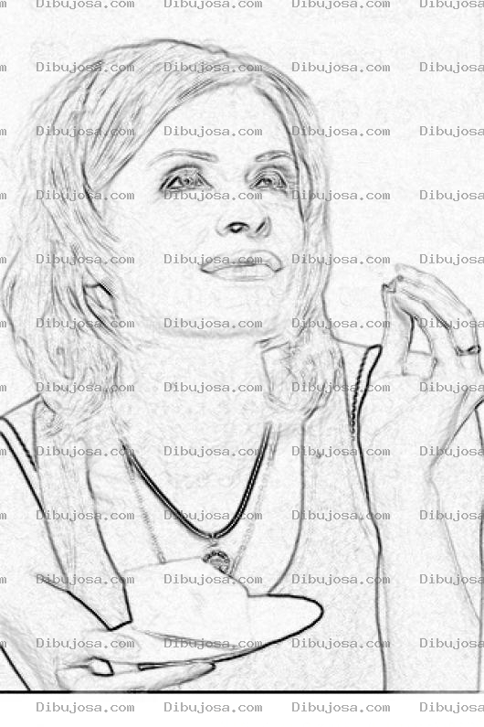 Dibujo para colorear Colorear Mujer Comiendo Pastel