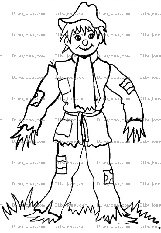Dibujo para colorear Espantapajaros Dibujo De Espanta Pajaros De Paja Para Pintar Y Colorear
